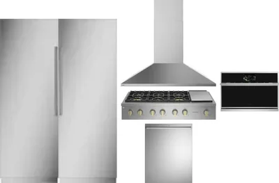 6 Piece Package Includes Refrigerator, Freezer, Cooktop, Wall Oven, Hood And Dishwasher