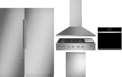 6 Piece Package Includes Refrigerator, Freezer, Cooktop, Wall Oven, Hood And Dishwasher