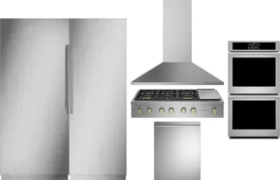 6 Piece Package Includes Refrigerator, Freezer, Cooktop, Wall Oven, Hood And Dishwasher