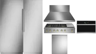 6 Piece Package Includes Refrigerator, Freezer, Cooktop, Wall Oven, Hood And Dishwasher