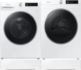 Side by Side Washer & Dryer Set on Risers