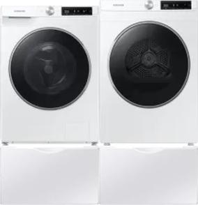 Side by Side Washer & Dryer Set on Pedestals