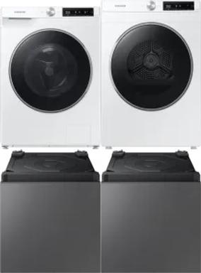 Side by Side Washer & Dryer Set on Pedestals
