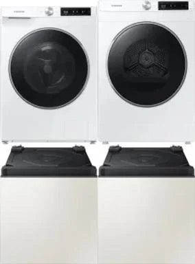 Side by Side Washer & Dryer Set on Pedestals
