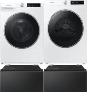 Side by Side Washer & Dryer Set on Pedestals
