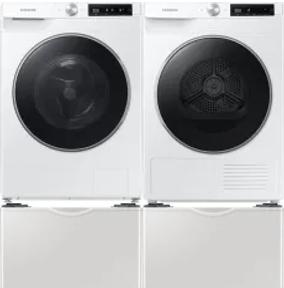 Side by Side Washer & Dryer Set on Pedestals