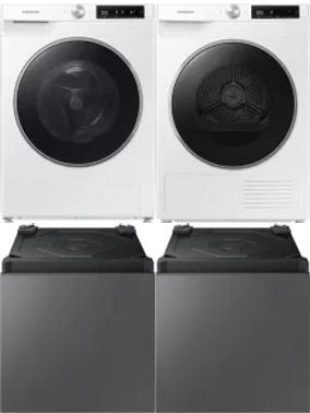 Side by Side Washer & Dryer Set on Pedestals