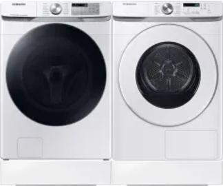 Side by Side Washer & Dryer Set on Risers