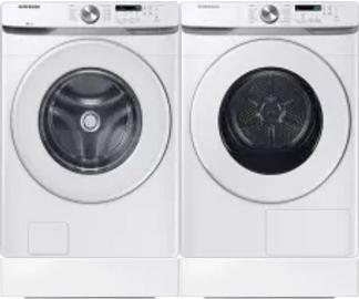 Side by Side Washer & Dryer Set on Risers