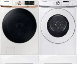 Side by Side Washer & Dryer Set on Risers