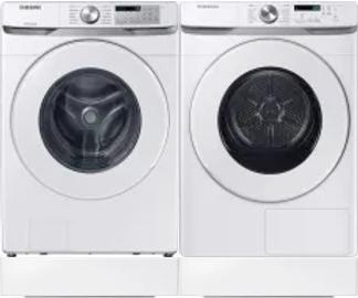 Side by Side Washer & Dryer Set on Risers