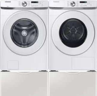 Side by Side Washer & Dryer Set on Pedestals