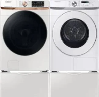 Side by Side Washer & Dryer Set on Pedestals