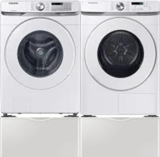 Side by Side Washer & Dryer Set on Pedestals