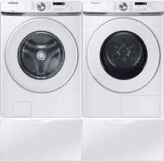 Side by Side Washer & Dryer Set on Pedestals