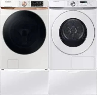 Side by Side Washer & Dryer Set on Pedestals