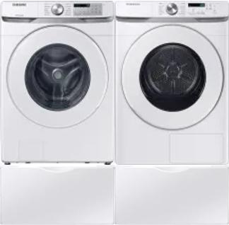 Side by Side Washer & Dryer Set on Pedestals