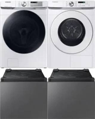 Side by Side Washer & Dryer Set on Pedestals