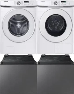 Side by Side Washer & Dryer Set on Pedestals
