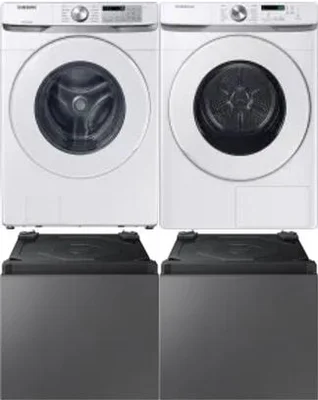 Side by Side Washer & Dryer Set on Pedestals