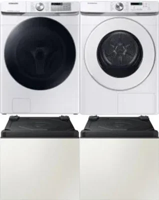 Side by Side Washer & Dryer Set on Pedestals