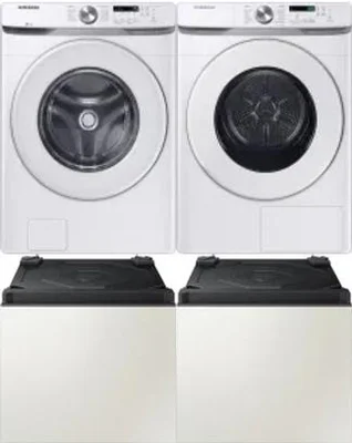 Side by Side Washer & Dryer Set on Pedestals