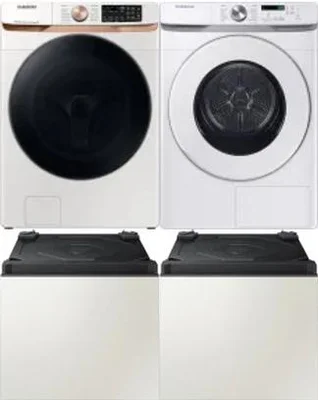Side by Side Washer & Dryer Set on Pedestals