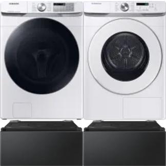 Side by Side Washer & Dryer Set on Pedestals