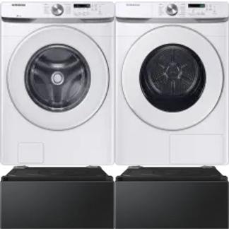 Side by Side Washer & Dryer Set on Pedestals
