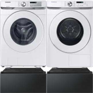 Side by Side Washer & Dryer Set on Pedestals