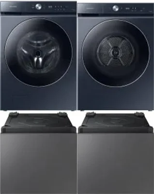 Side by Side Washer & Dryer Set on Pedestals