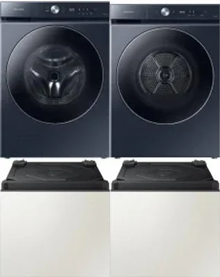Side by Side Washer & Dryer Set on Pedestals