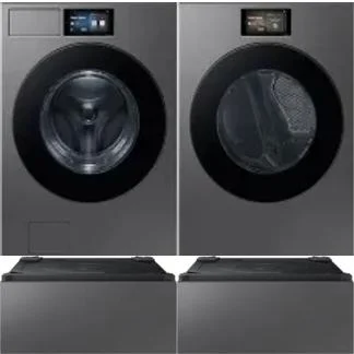 Side by Side Washer & Dryer Set on Pedestals