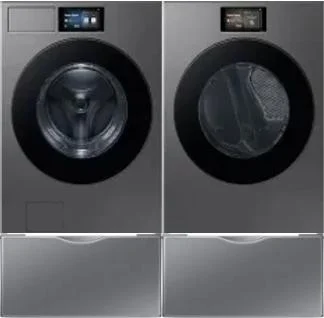 Side by Side Washer & Dryer Set on Pedestals