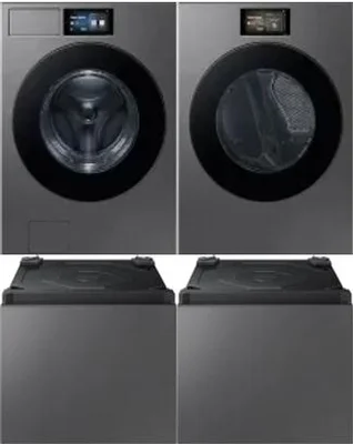 Side by Side Washer & Dryer Set on Pedestals