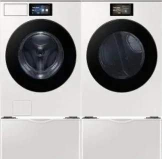 Side by Side Washer & Dryer Set on Pedestals
