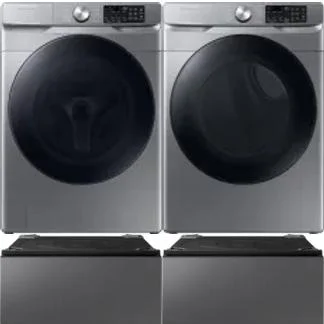 Side by Side Washer & Dryer Set on Pedestals