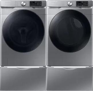 Side by Side Washer & Dryer Set on Pedestals