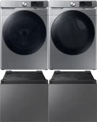 Side by Side Washer & Dryer Set on Pedestals