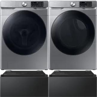 Side by Side Washer & Dryer Set on Pedestals