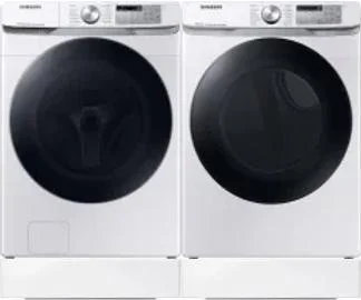 Side by Side Washer & Dryer Set on Risers