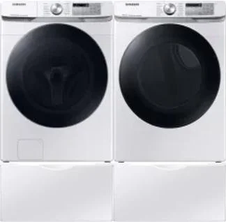 Side by Side Washer & Dryer Set on Pedestals