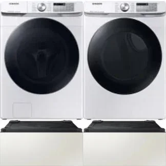 Side by Side Washer & Dryer Set on Pedestals