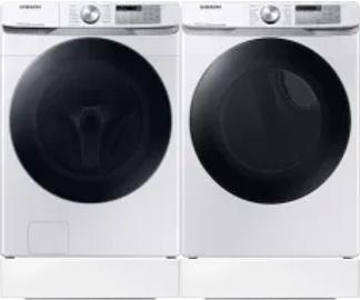 Side by Side Washer & Dryer Set on Risers