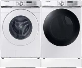 Side by Side Washer & Dryer Set on Risers