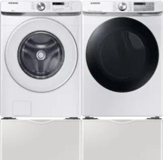 Side by Side Washer & Dryer Set on Pedestals