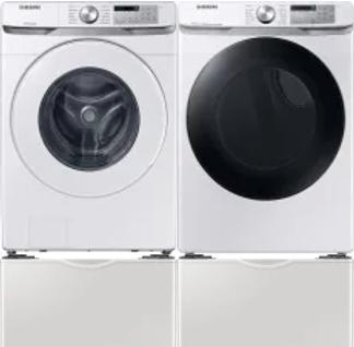 Side by Side Washer & Dryer Set on Pedestals