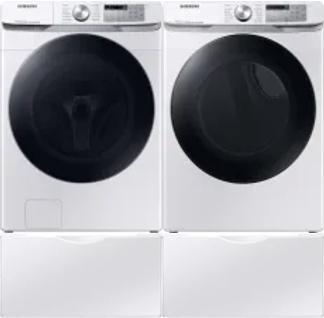 Side by Side Washer & Dryer Set on Pedestals