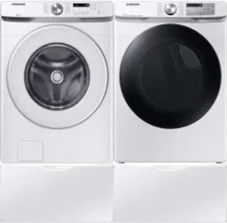Side by Side Washer & Dryer Set on Pedestals