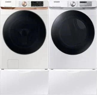 Side by Side Washer & Dryer Set on Pedestals
